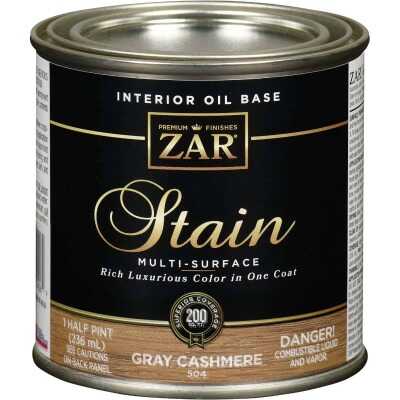 Zar 1/2 Pt. Cashmere Gray Oil-Based Multi-Surface Interior Stain
